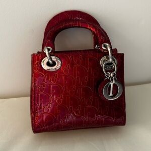 Vintage Red Patent Lady Dior Mini